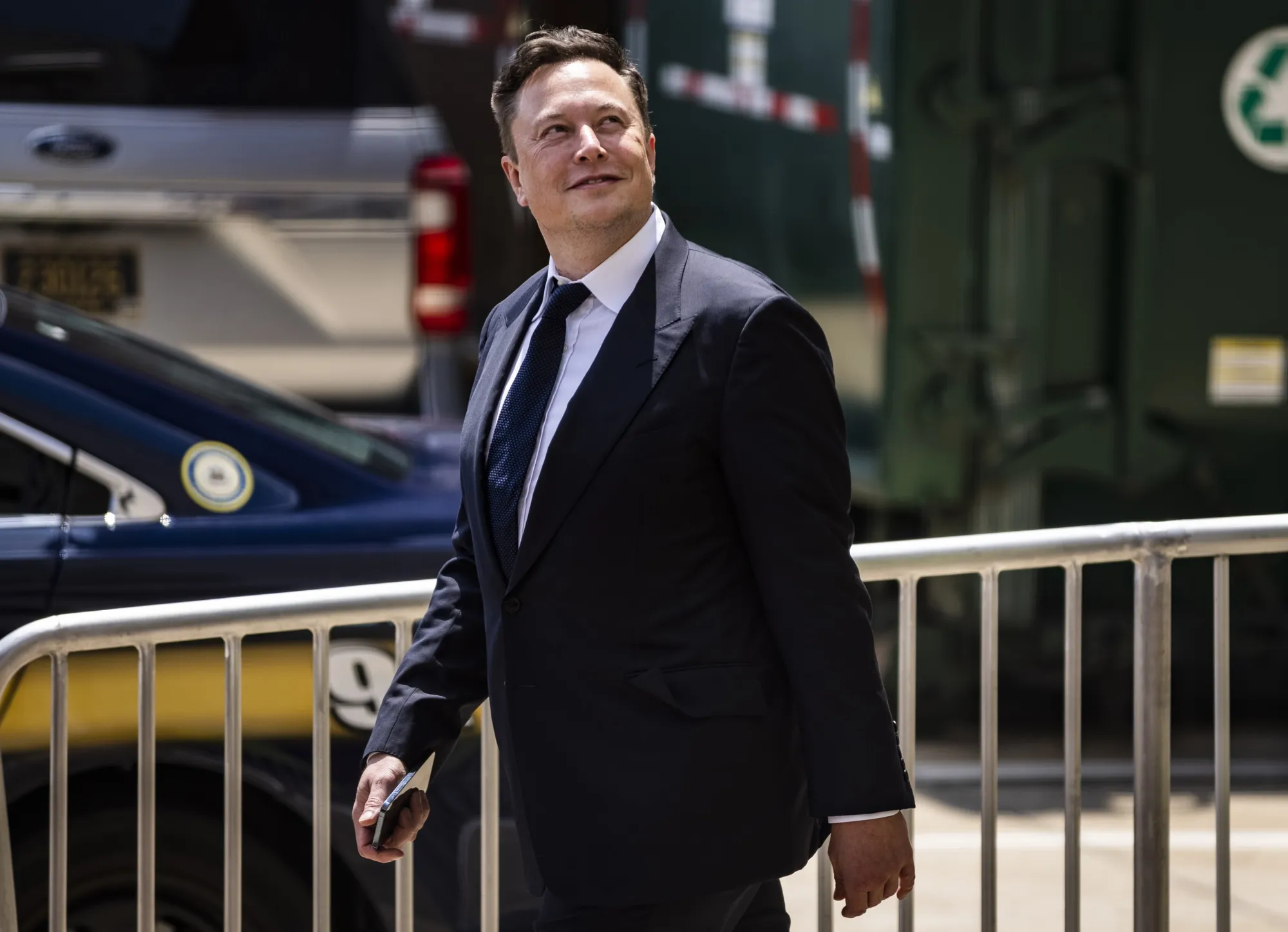 Elon Musk leaving court in Wilmington, Delaware, on&nbsp;July 13.&nbsp;