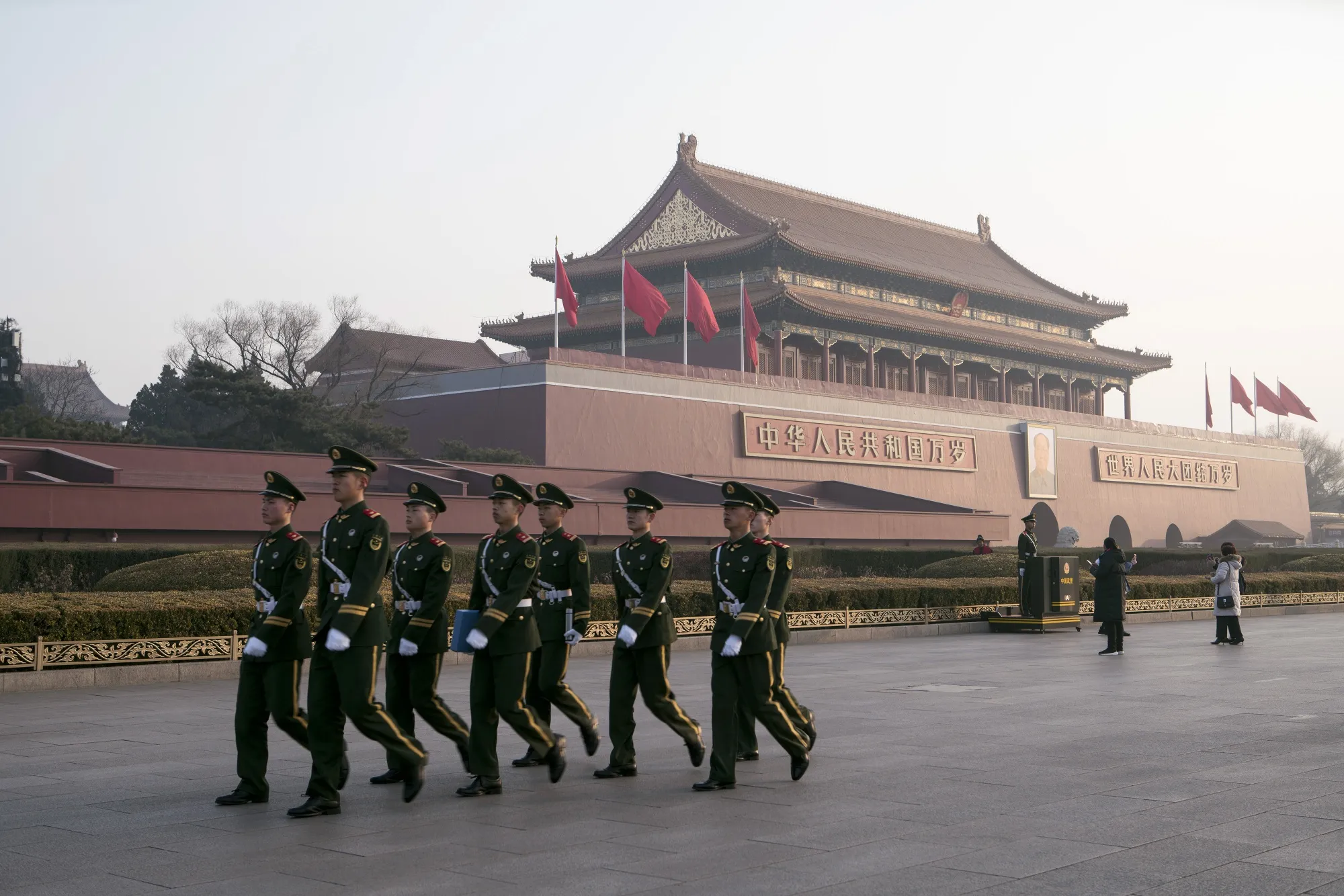 Scenes Around the Great Hall of the People Ahead of the Opening Session of the National People's Congress