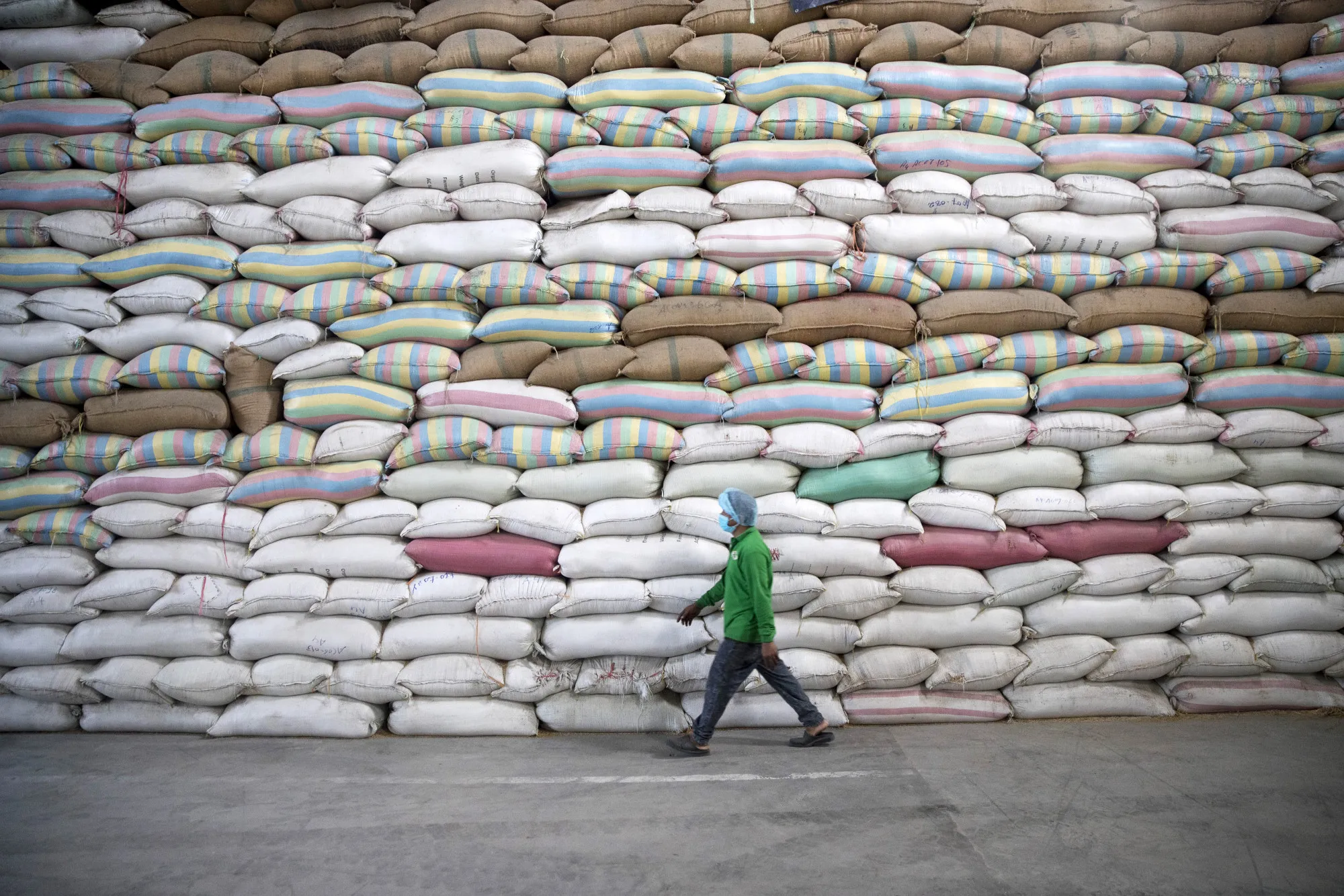 A rice processing factory in Battambang, Cambodia.