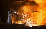An ArcelorMittal employee at a blast furnace in Belgium.&nbsp;
