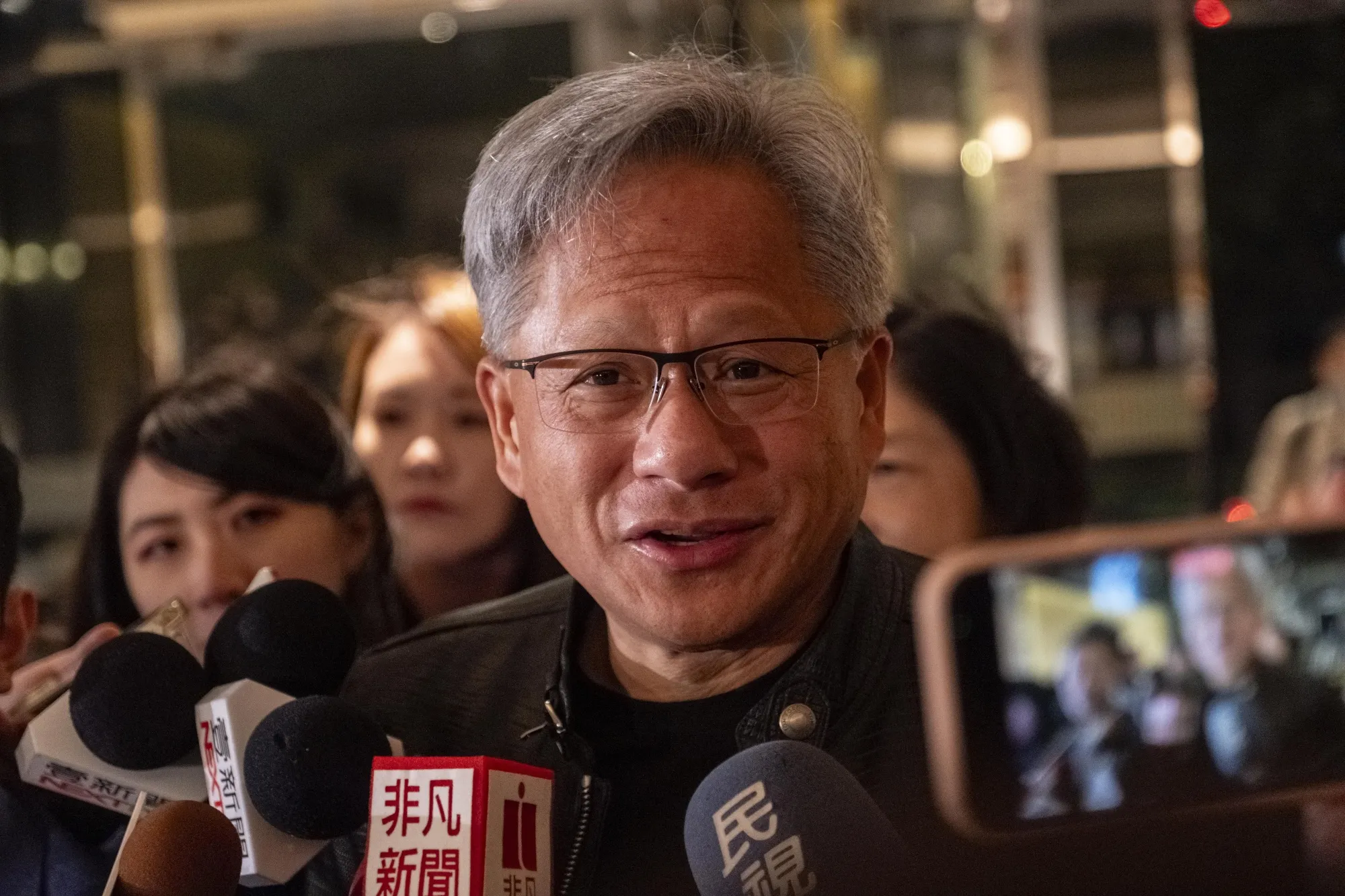 Jensen Huang in Taipei, on Jan. 25.