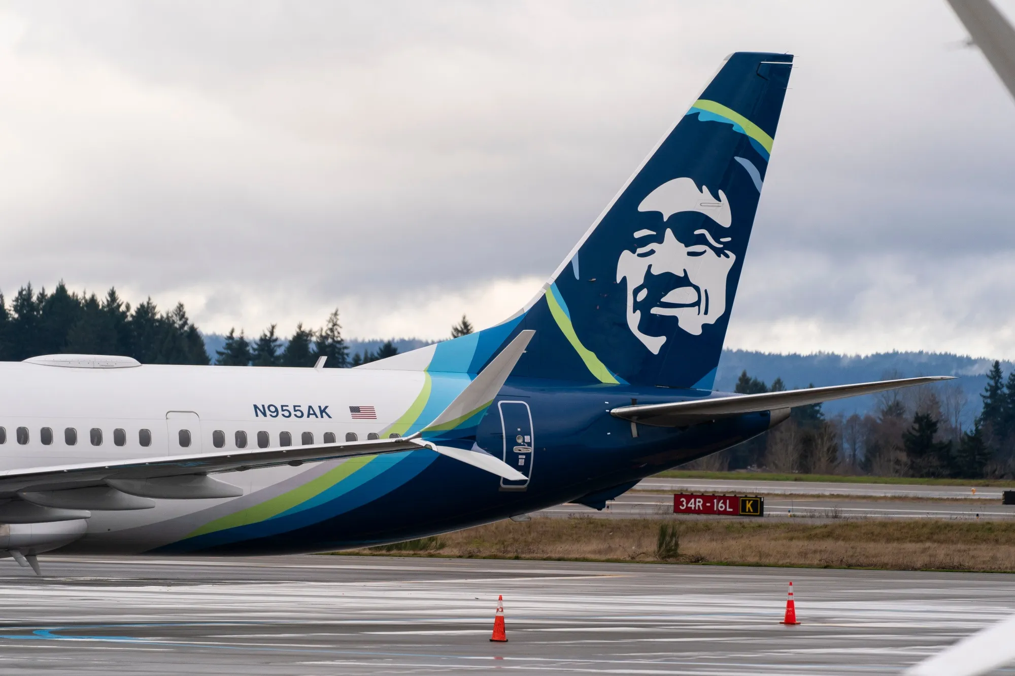 An Alaska Airlines Boeing 737 Max-9 aircraft.