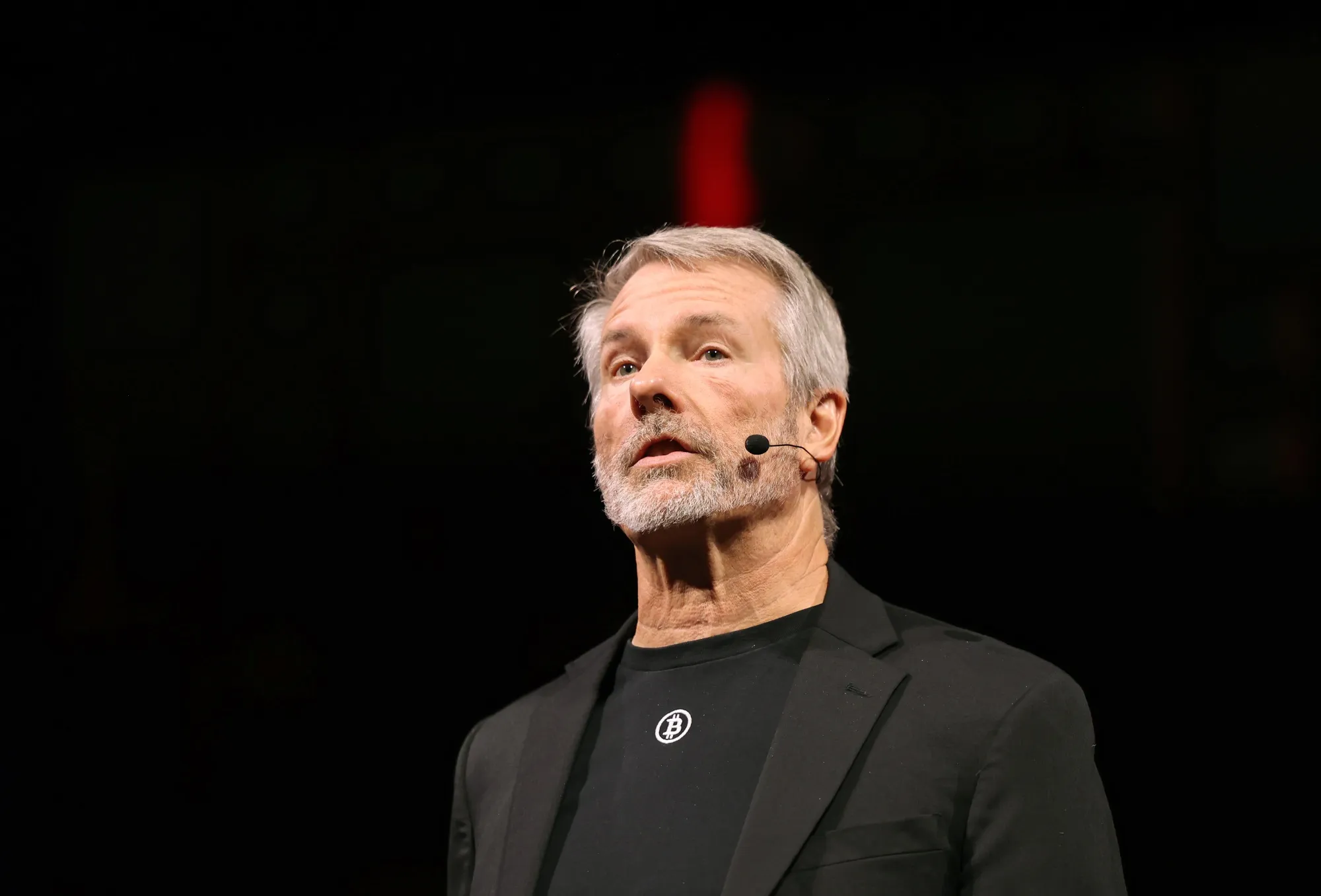 Michael Saylor speaks during the Bitcoin 2025 conference in Las Vegas, Nevada, on May 29.