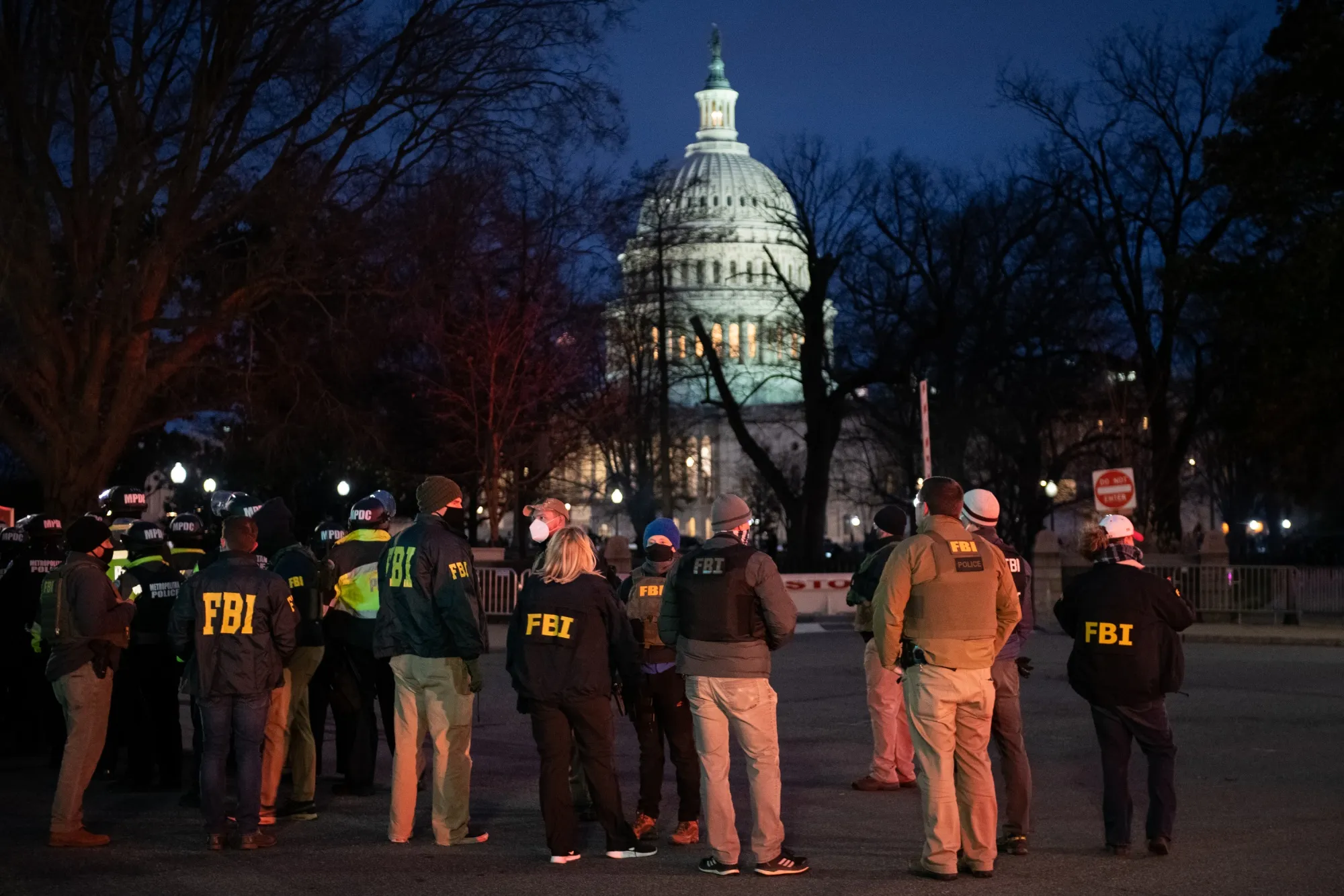 Federal Bureau of Investigation agents at Capitol Hill in Washington, DC, on Jan. 6.