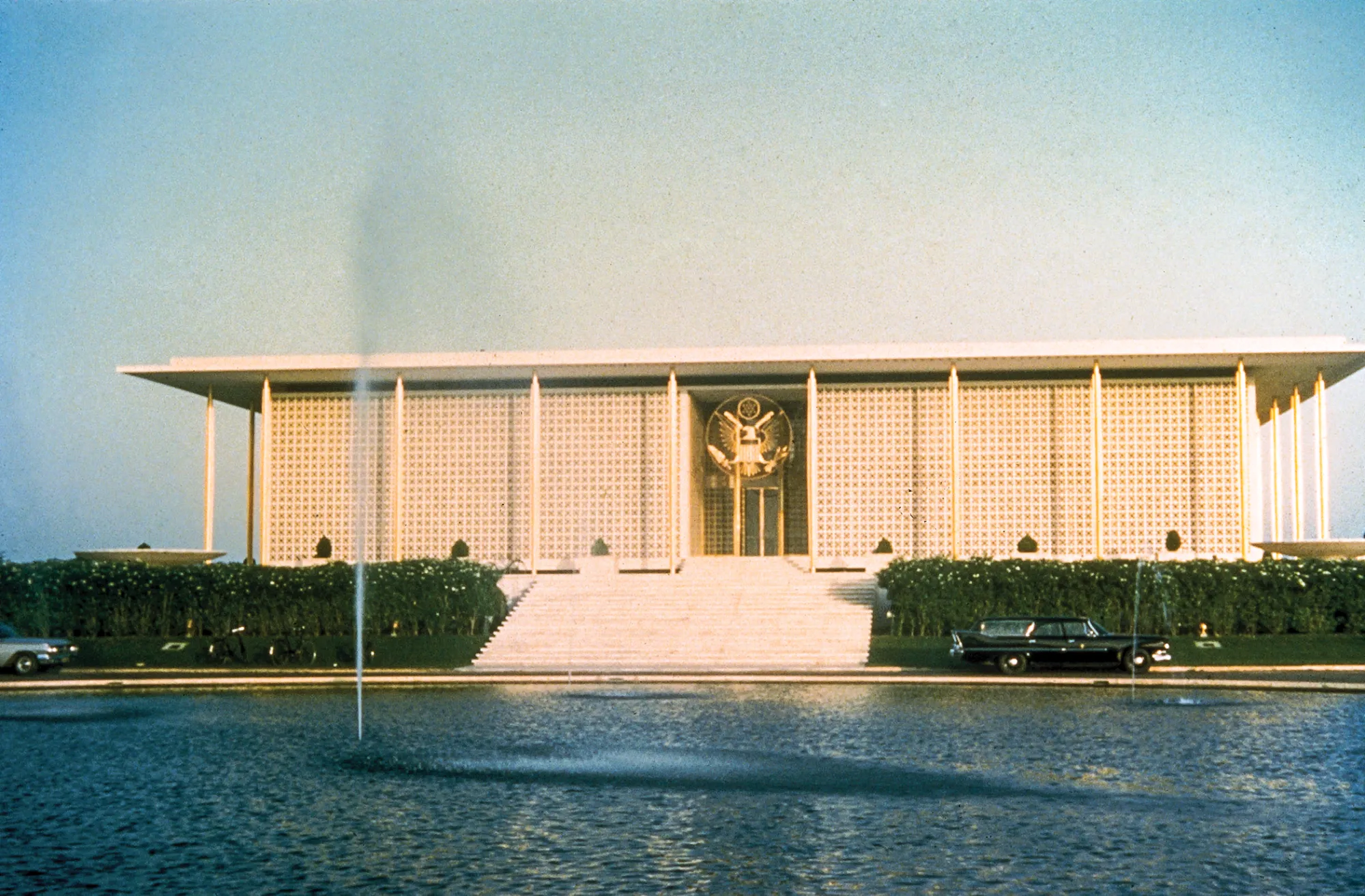 The US embassy in New Delhi, designed by Ed Durell Stone, opened in 1959 as part of a wave of ambitious State Department facilities.&nbsp;