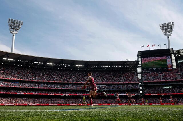 A game-winning goal during the AFL Grand Final match between Sydney and Brisbane at MCG, in September 2024.