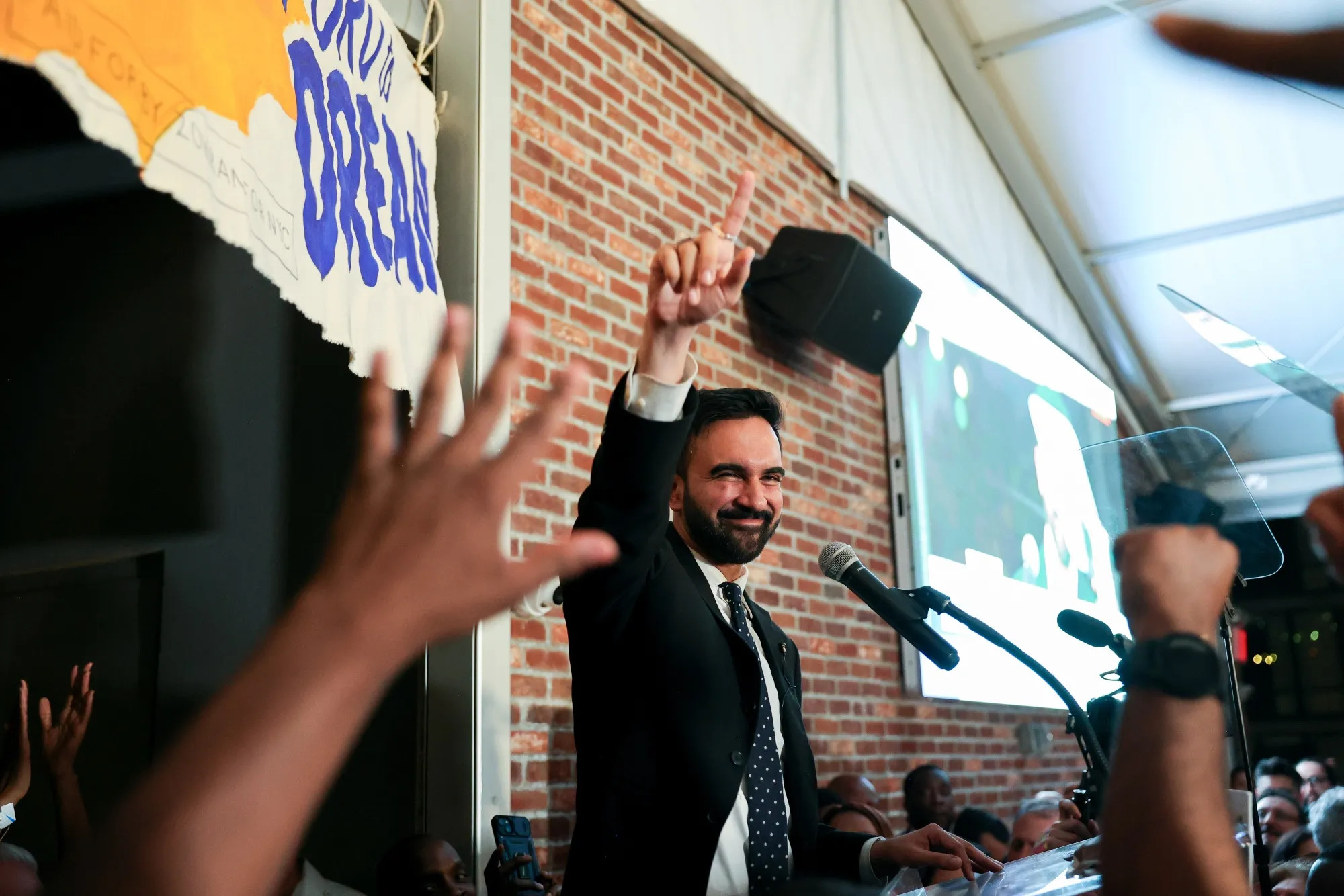 Zohran Mamdani during an election night event in New York, early on June 25.