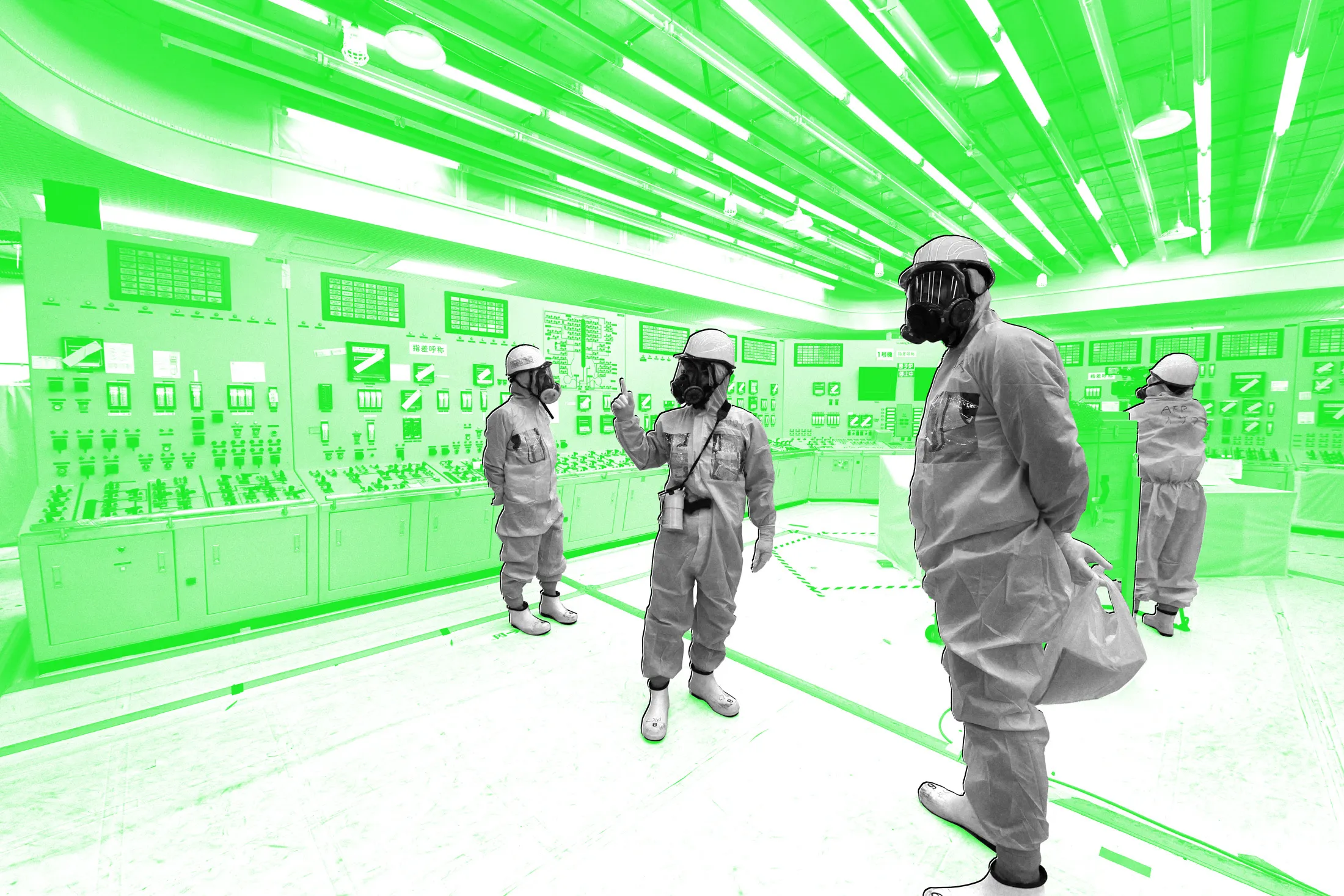 Clean-up and decommissioning continues in Feb. 2020 at the central control room for the unit one reactor at the Fukushima Daiichi nuclear plant in Okuma, Japan.
