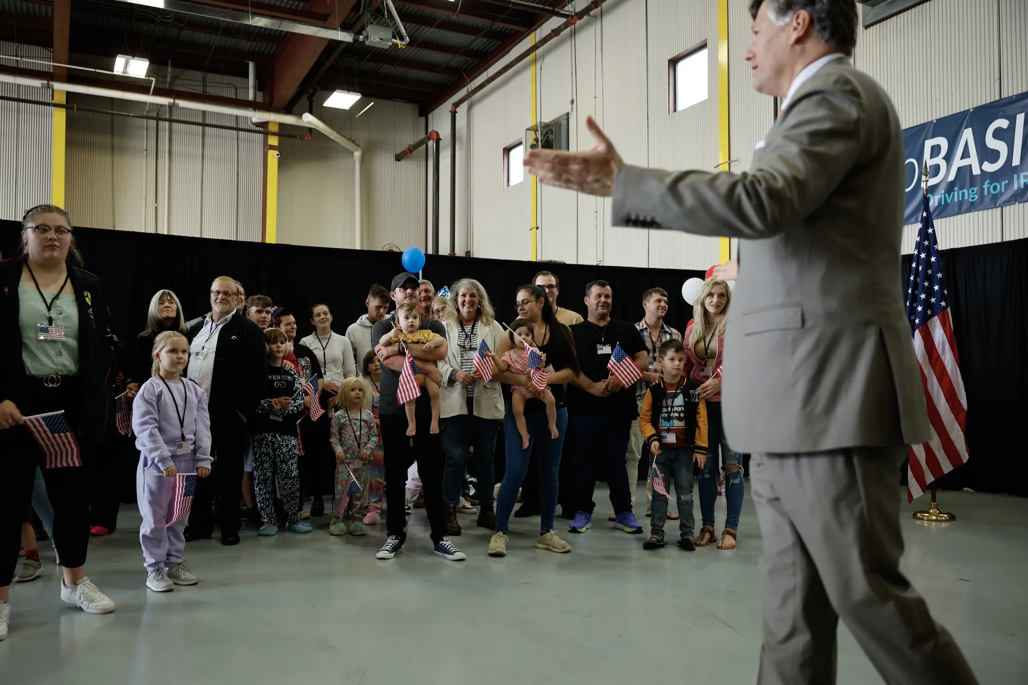 Newly arrived South Africans are welcomed by US&nbsp;Deputy Secretary of State Christopher Landau near Washington Dulles International Airport in Dulles, Virginia&nbsp;on May 12.
