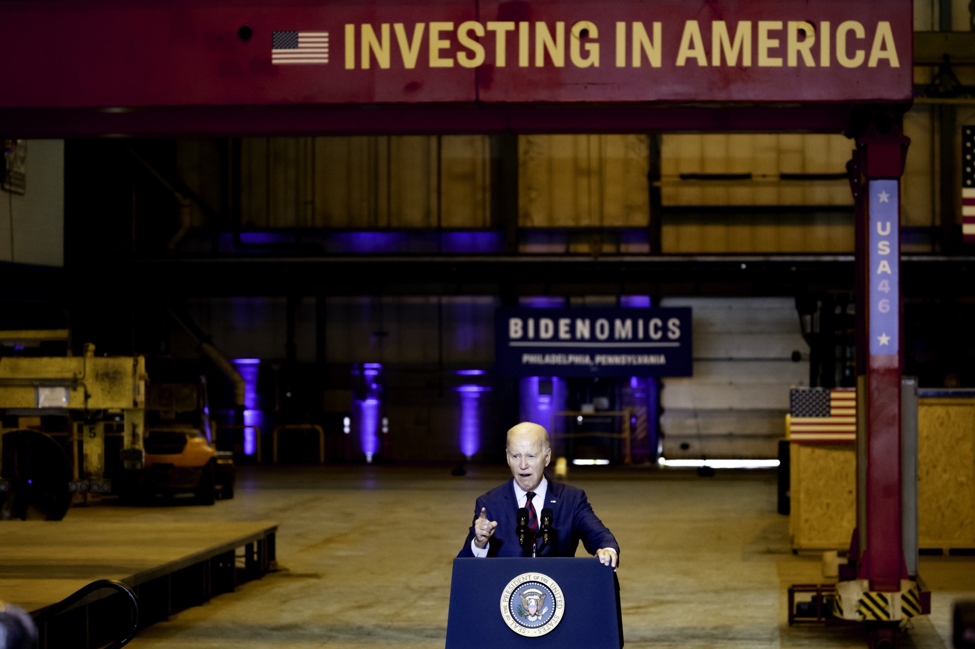 President Joe Biden speaks&nbsp;at Philly Shipyard in Philadelphia, on July 20.&nbsp;