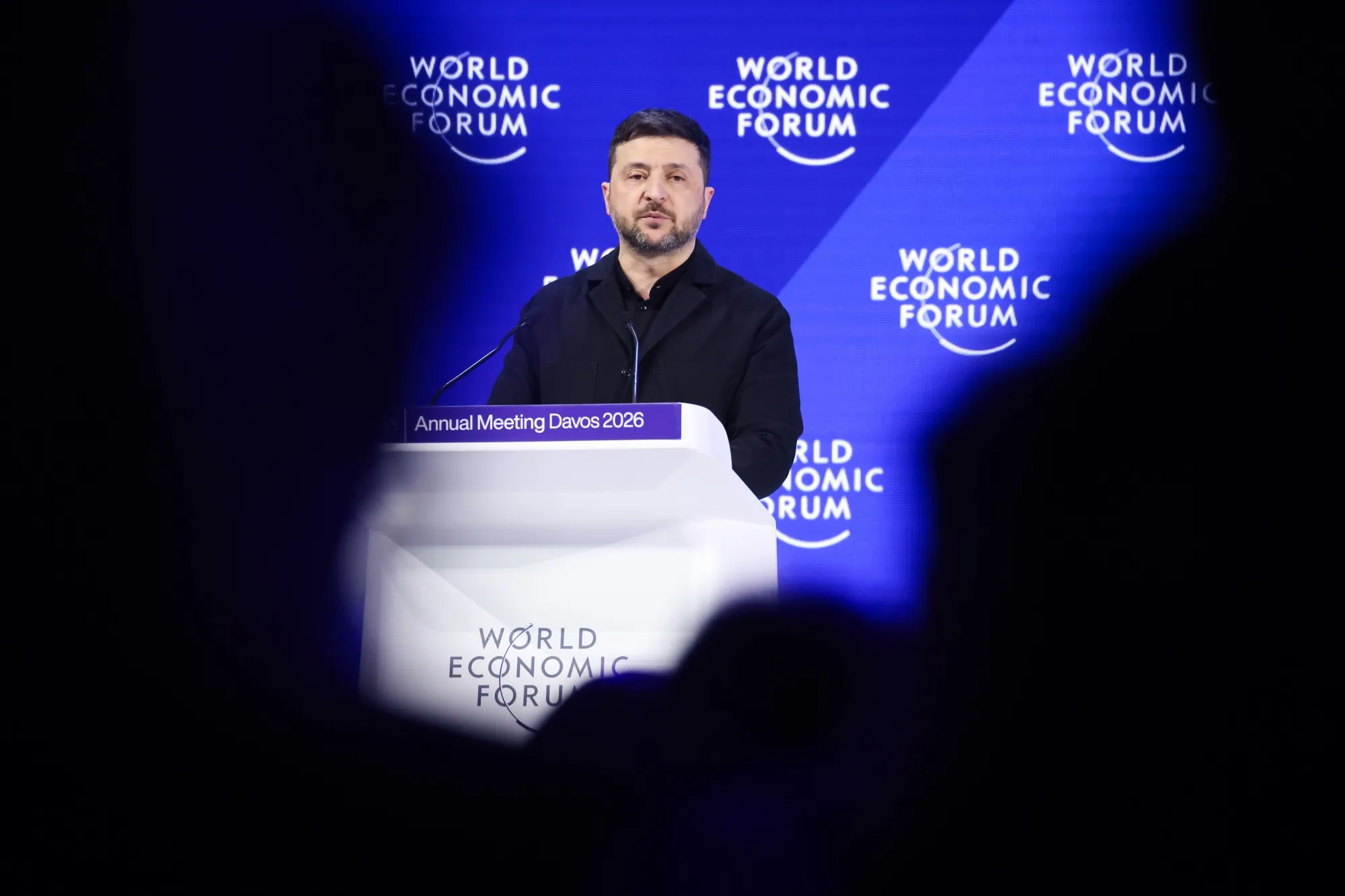 Volodymyr Zelenskiy, Ukraine's president, during the World Economic Forum (WEF) in Davos, Switzerland.