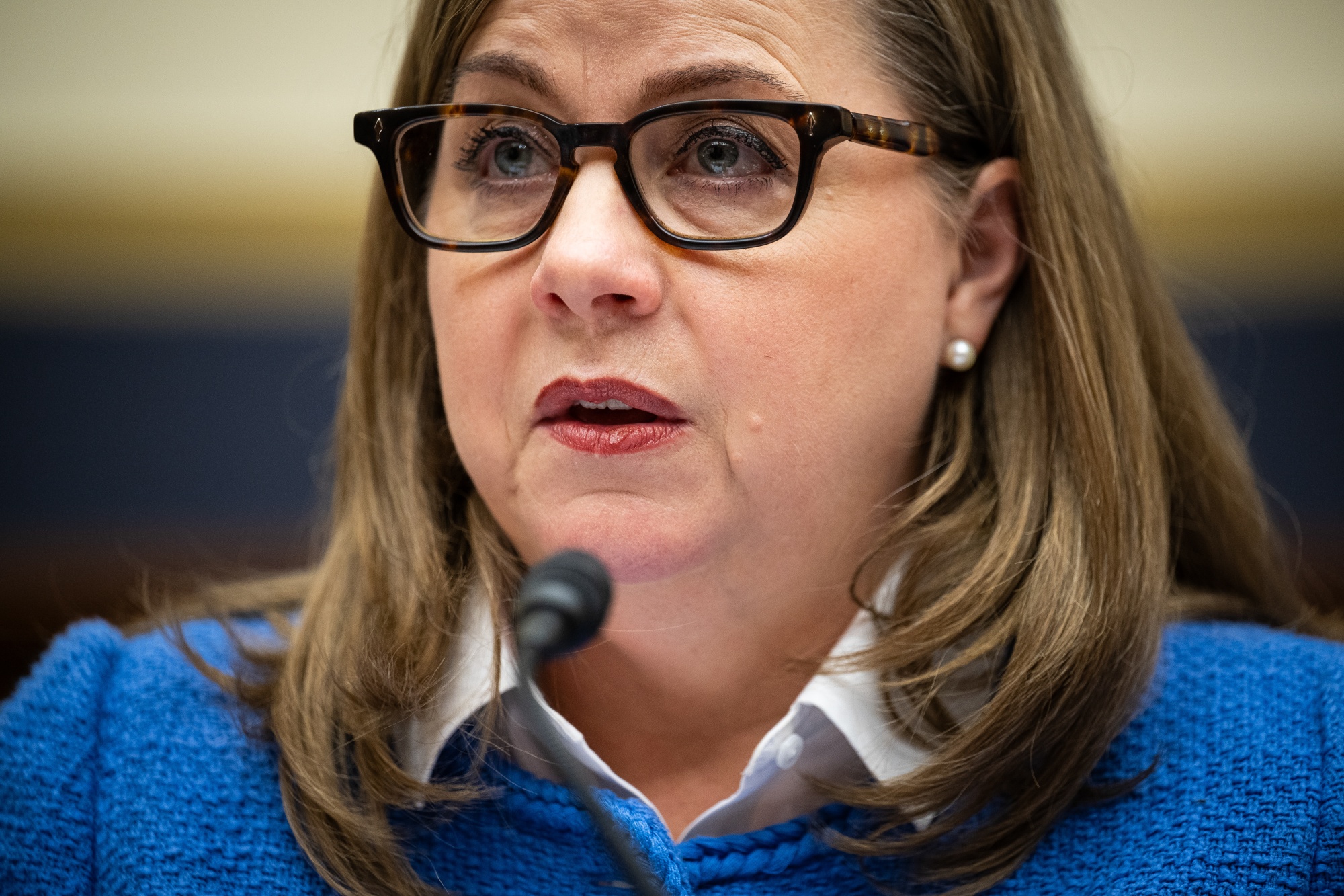 Michelle Bowman, vice chair for supervision at the US Federal Reserve, during a House Financial Services Committee hearing in Washington, DC, US, on Tuesday, Dec. 2, 2025. Bowman said she will work with other agencies to develop capital and diversification regulations for stablecoin issuers as directed by the Genius Act, which requires those issuers to formally register and hold dollar-for-dollar reserves.