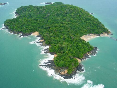 Isla de Puercos, a 200-acre tropical island in the Gulf Coast of Panama, is offered for $11 million by Sotheby's International Realty