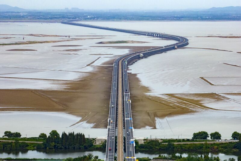 Exposed Riverbed In Nanjing