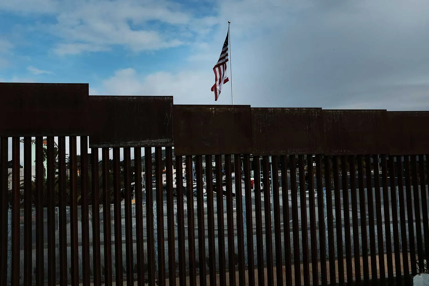 A border fence stands in the city of&nbsp;Tijuana, Mexico.
