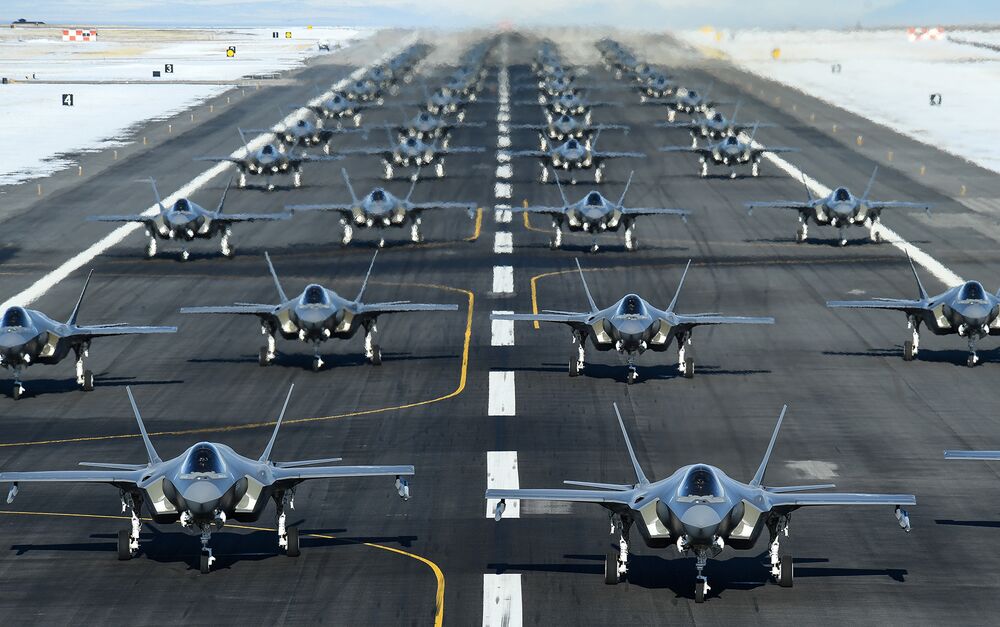An F-35 exercise at Hill Air Force Base, Utah.