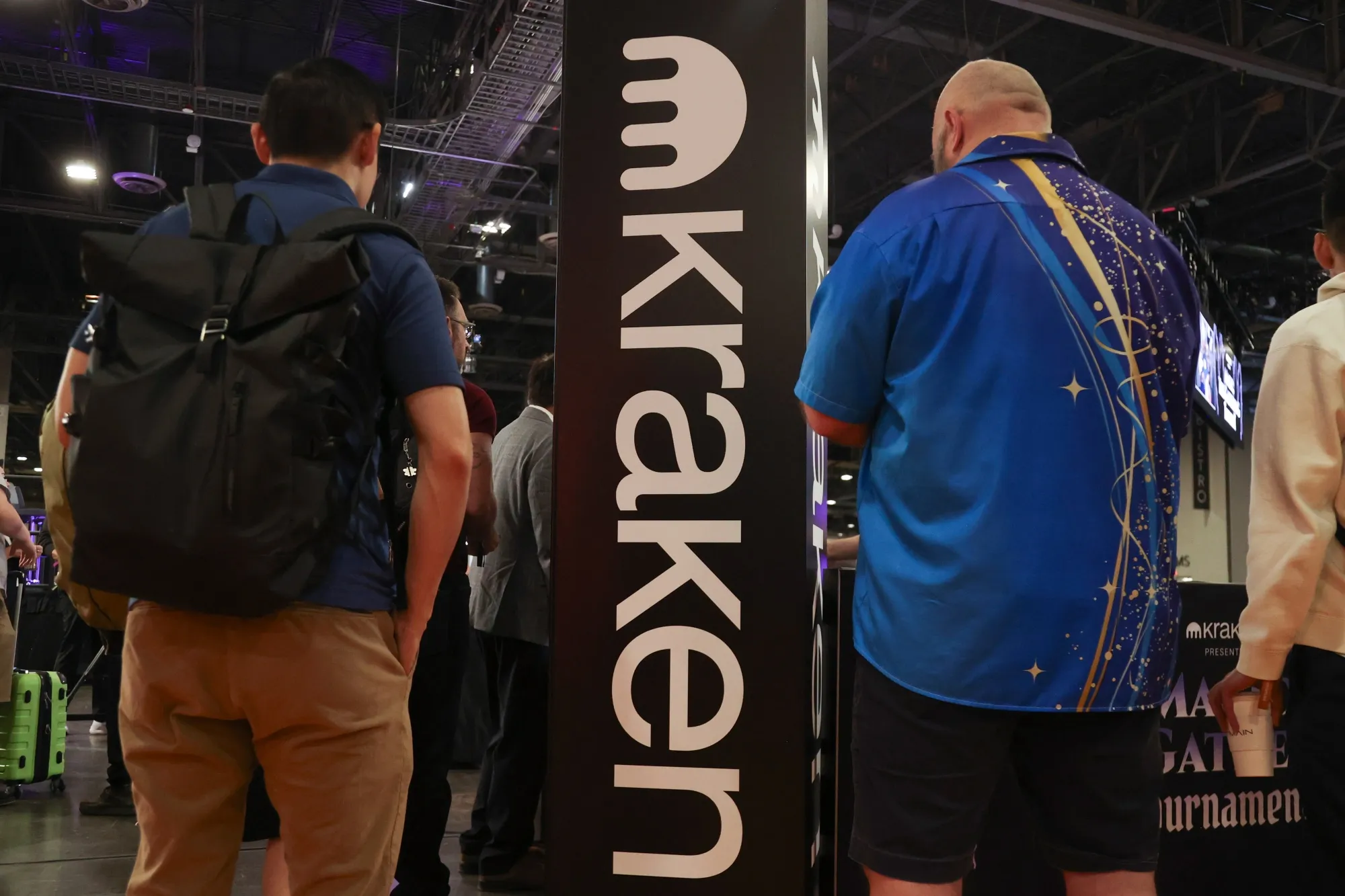 Kraken signage during the Bitcoin 2026 conference in Las Vegas on April 29.