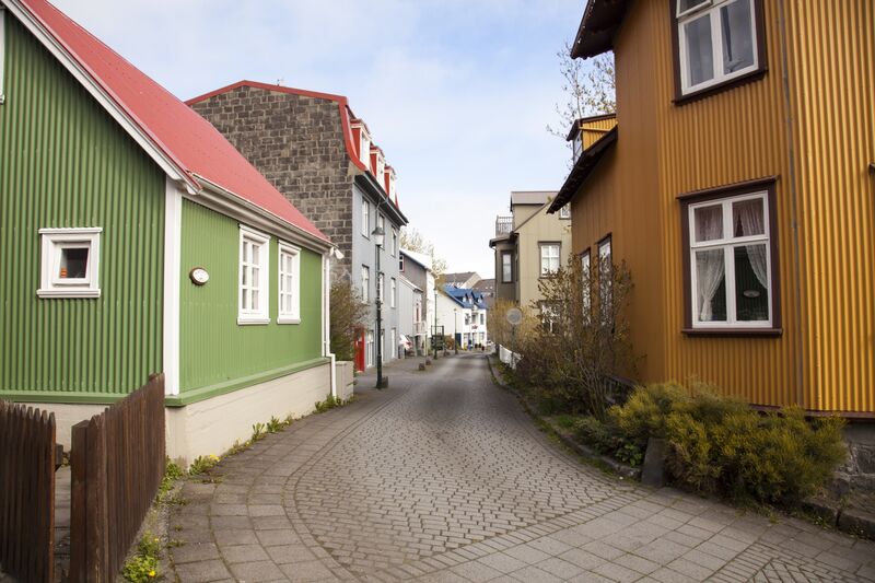 Wooden houses in Reykjavik old town