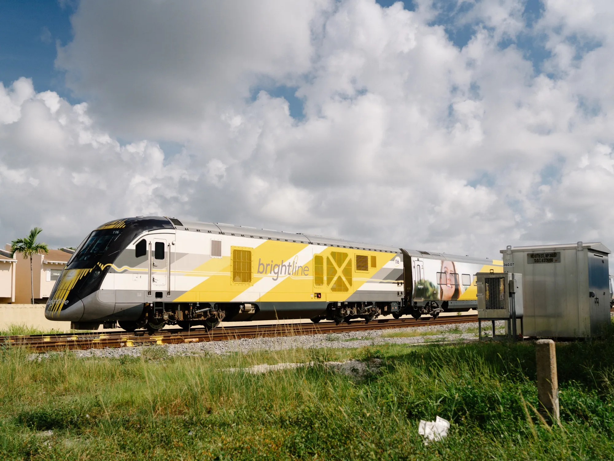 A Brightline train in Miami, Florida.