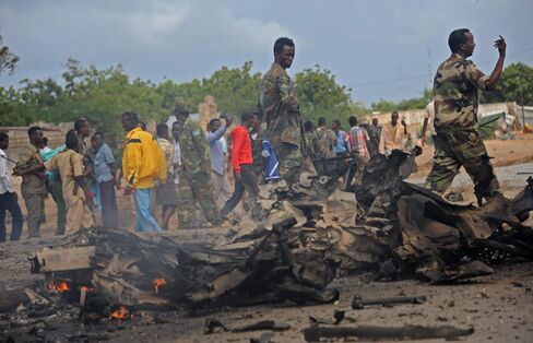 Wreckage in Mogadishu