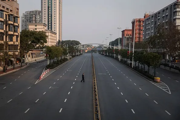 Coronavirus epicenter Wuhan on lockdown in early February.