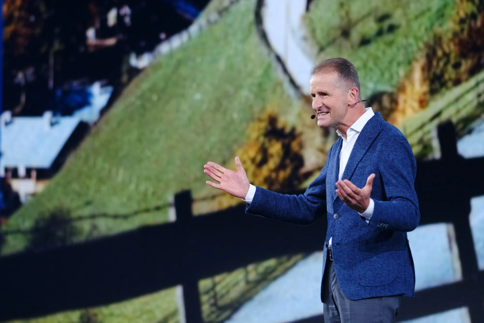 Herbert Diess speaks during the world premiere of the new VW Golf on Oct. 24.