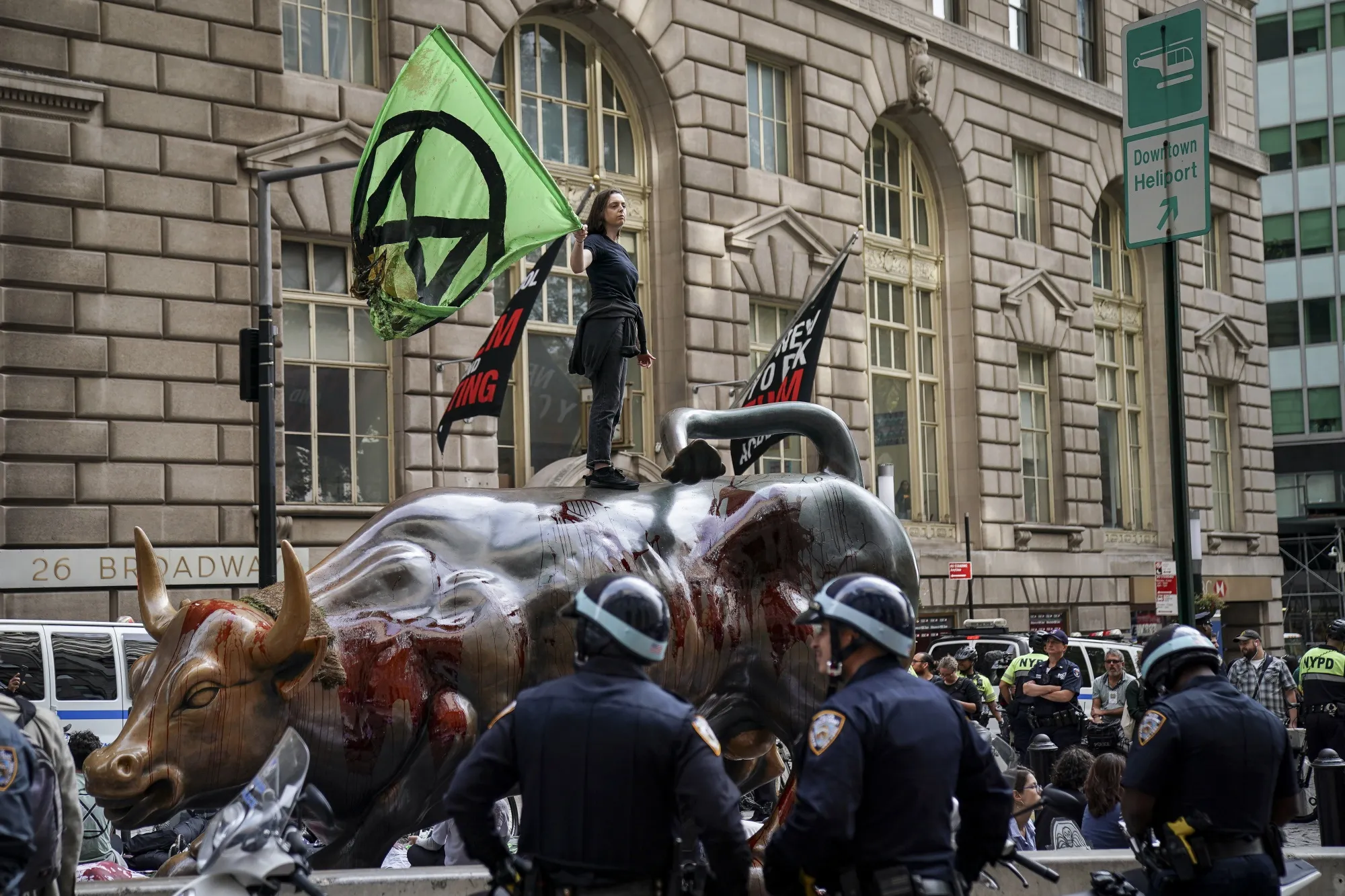 Activists rally for action against climate change near&nbsp;Wall Street in New York City&nbsp;in 2019.&nbsp;
