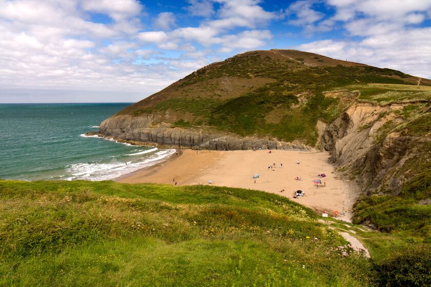 Mwnt beach on the Ceredigion coast path.