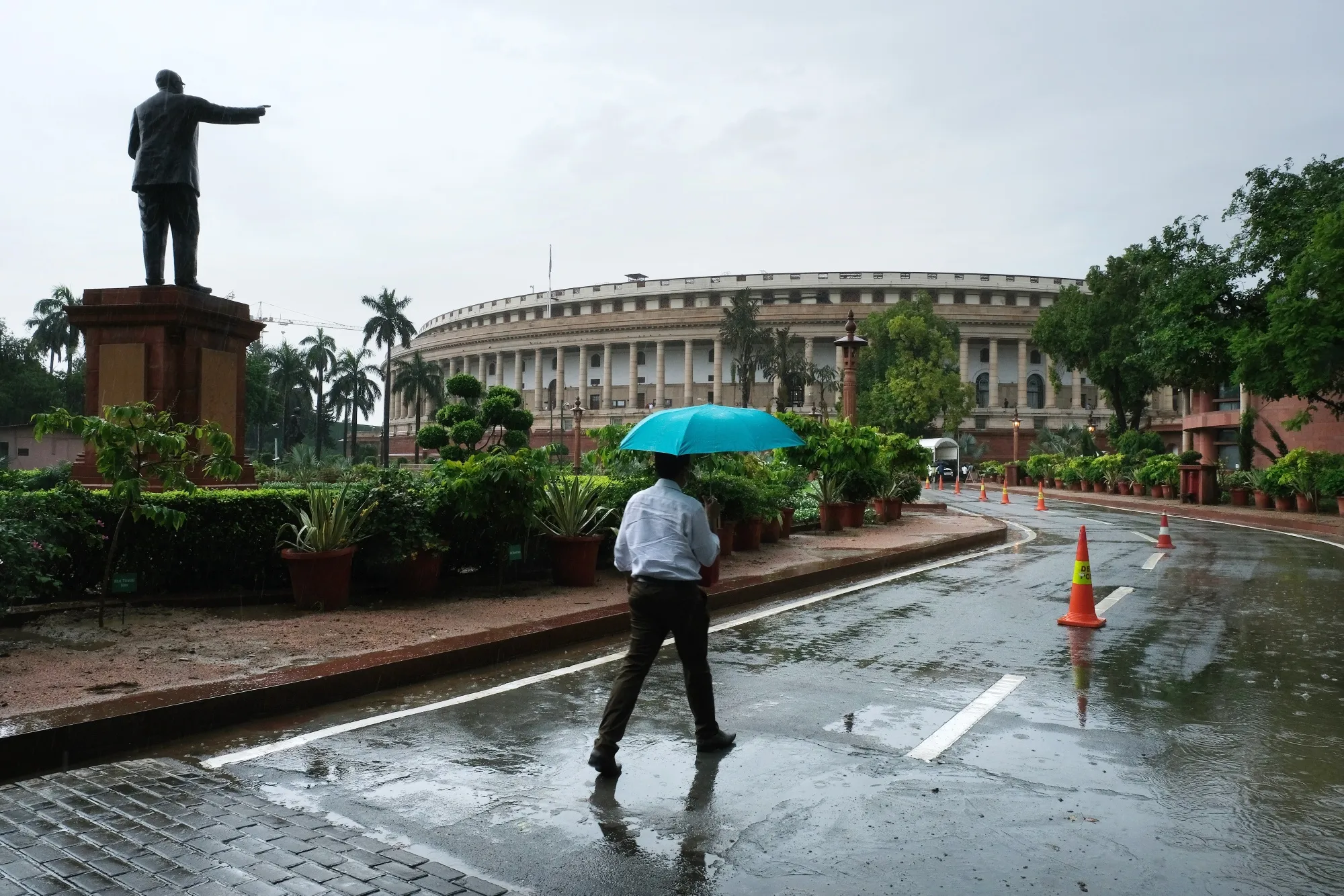 The Parliament House in New Delhi.