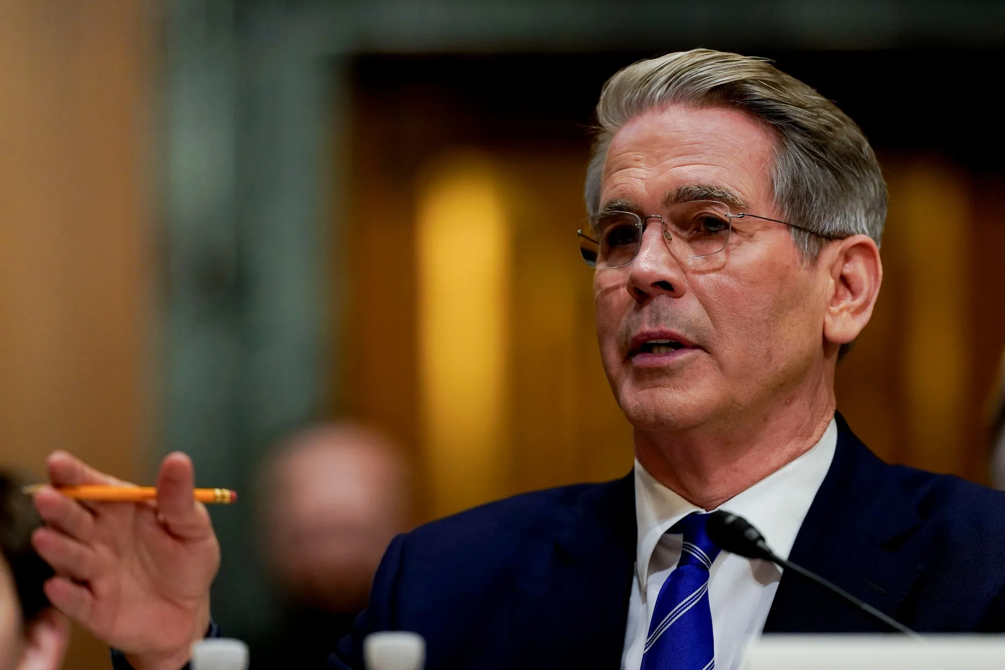 Scott Bessent during a Senate Finance Committee confirmation hearing in Washington, DC, on&nbsp; Jan. 16.