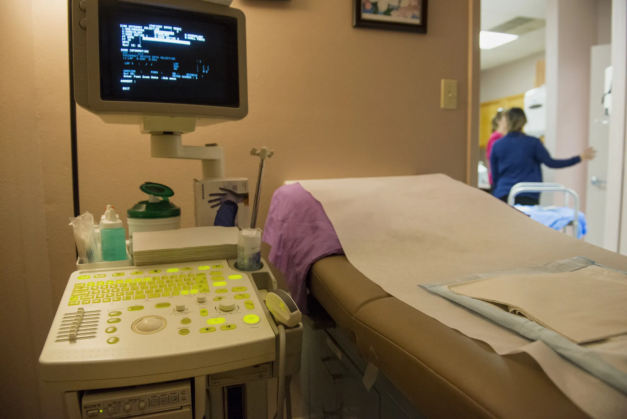 Medical equipment in a woman's health clinic in San Antonio, Texas.