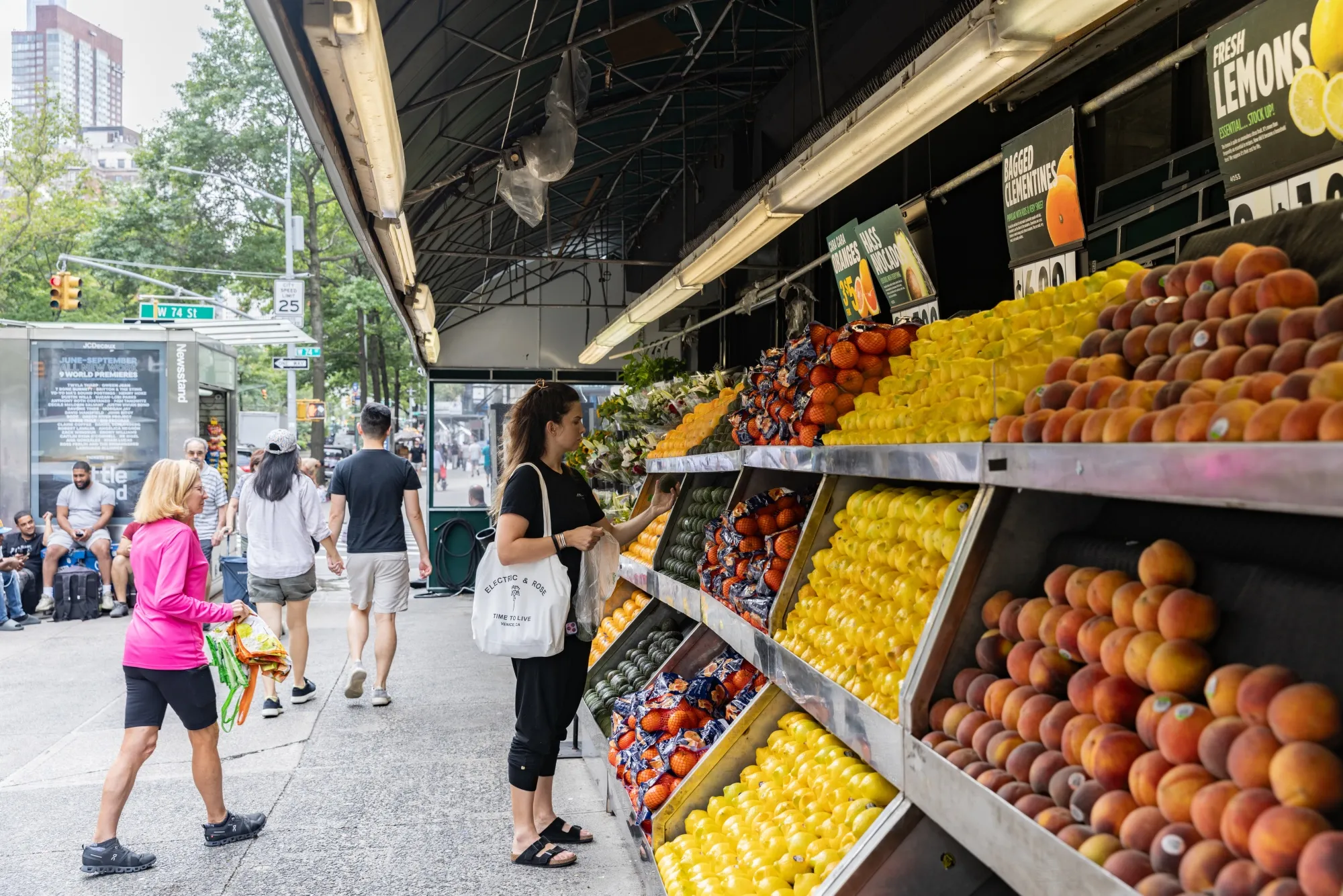 A shopper at a grocery store in New York.