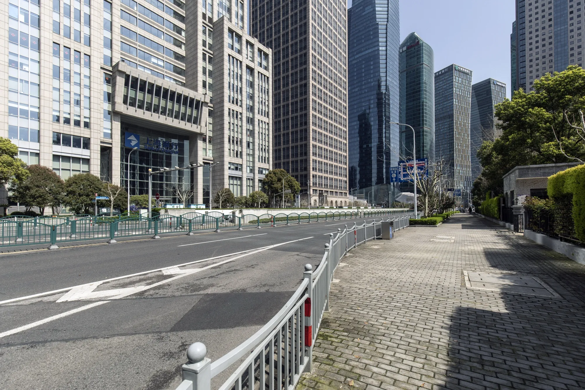 An empty road in Shanghai, on March 23.&nbsp;
