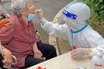 A resident is tested for Covid-19 in Suzhou city, Jiangsu province, on July 4.