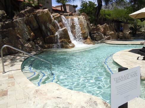 The therapeutic mineral pool, with Dead Sea salts, at Westin La Paloma Resort & Spa.