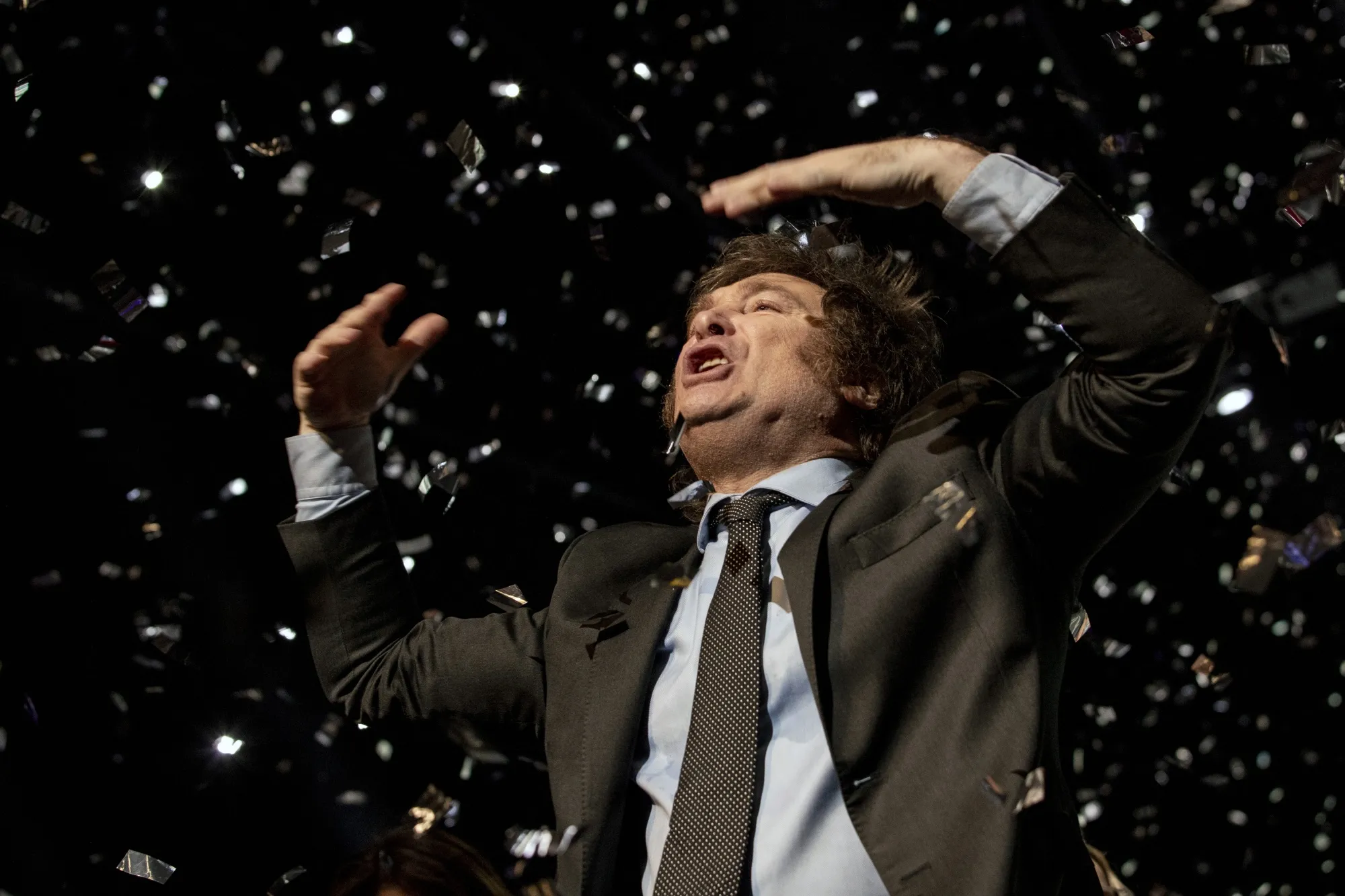 Javier Milei during a closing campaign rally at Movistar Arena in Buenos Aires, Argentina, on Oct. 18.