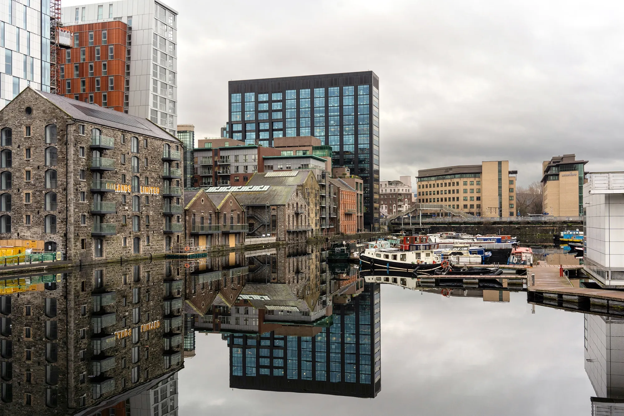 The Google Docks building, background center, in the 'Silicon Docks' area of Dublin.