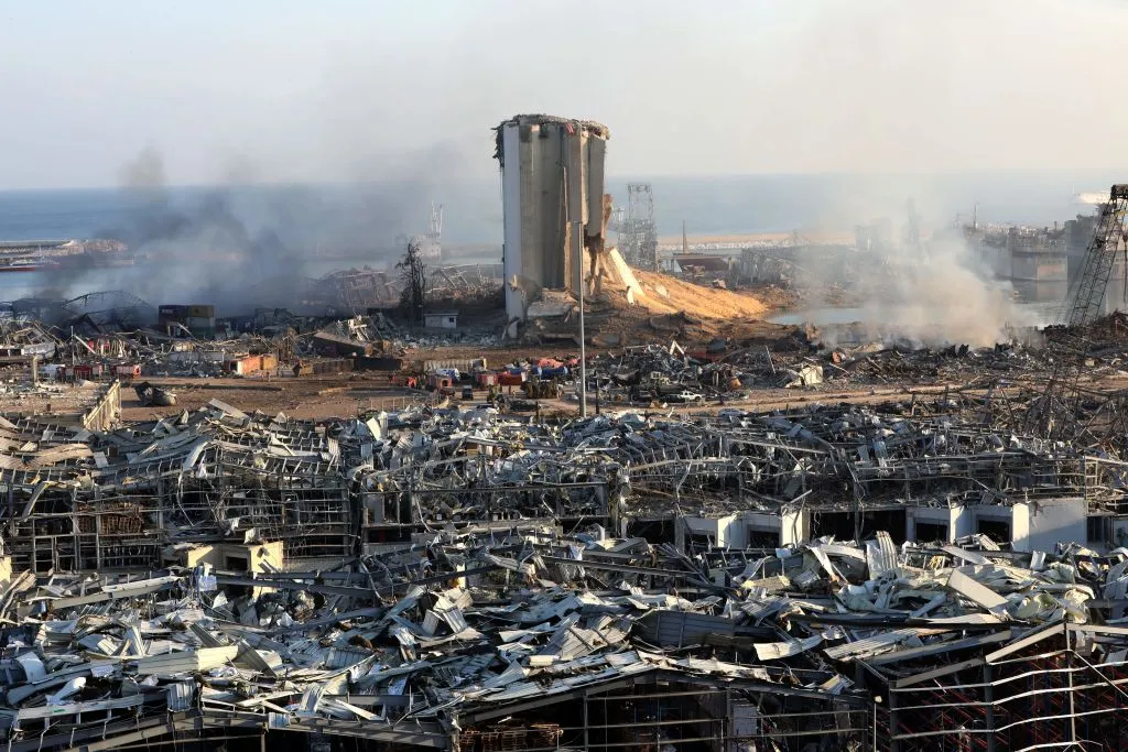 Just part of the aftermath of yesterday's blast at the port of Lebanon's capital Beirut.