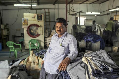 Bachal Lal Varma, owner of Aditya jeans washers.