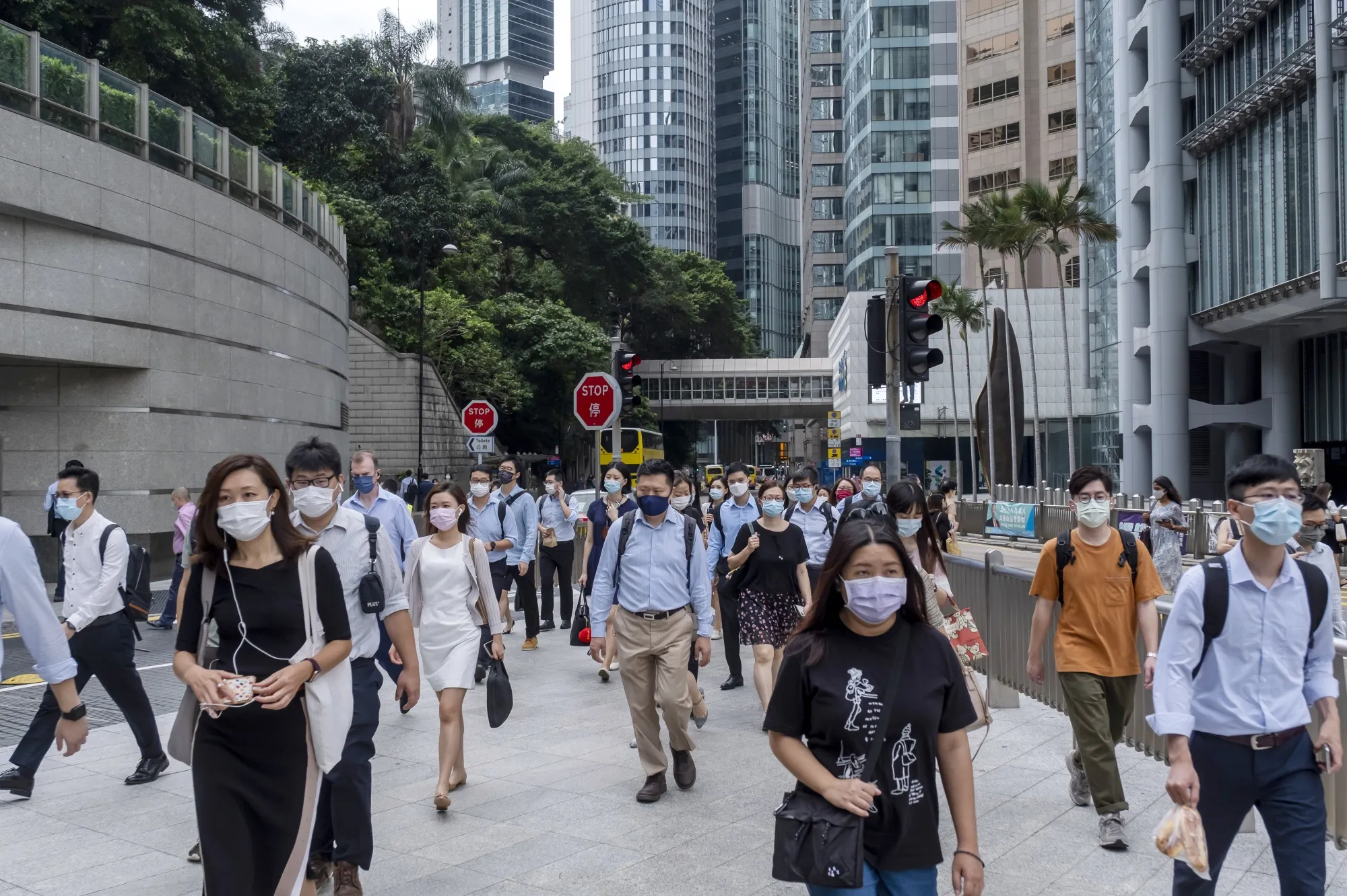Commuters in the Central district of Hong Kong.