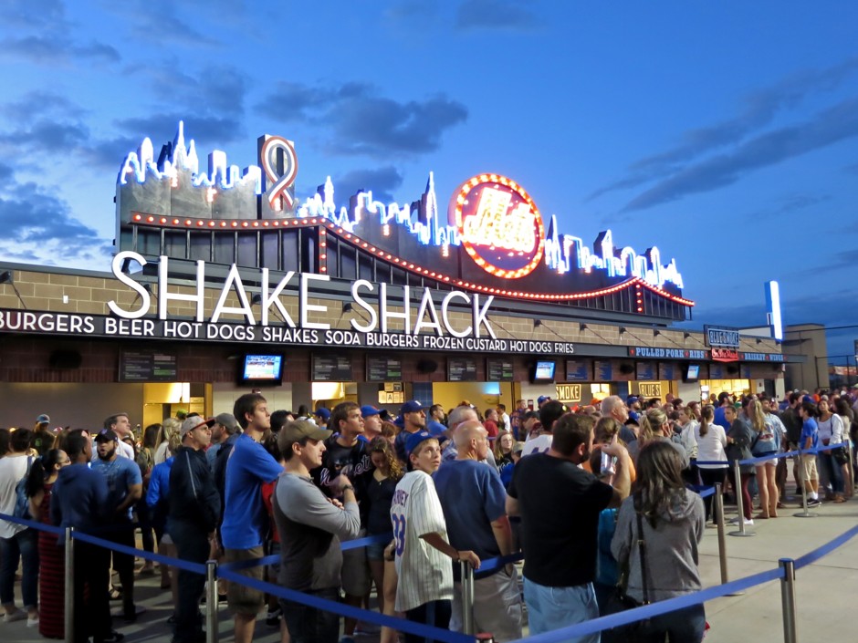 Mets fans lining up for Shake Shack at Citi Field during the 2014 season.