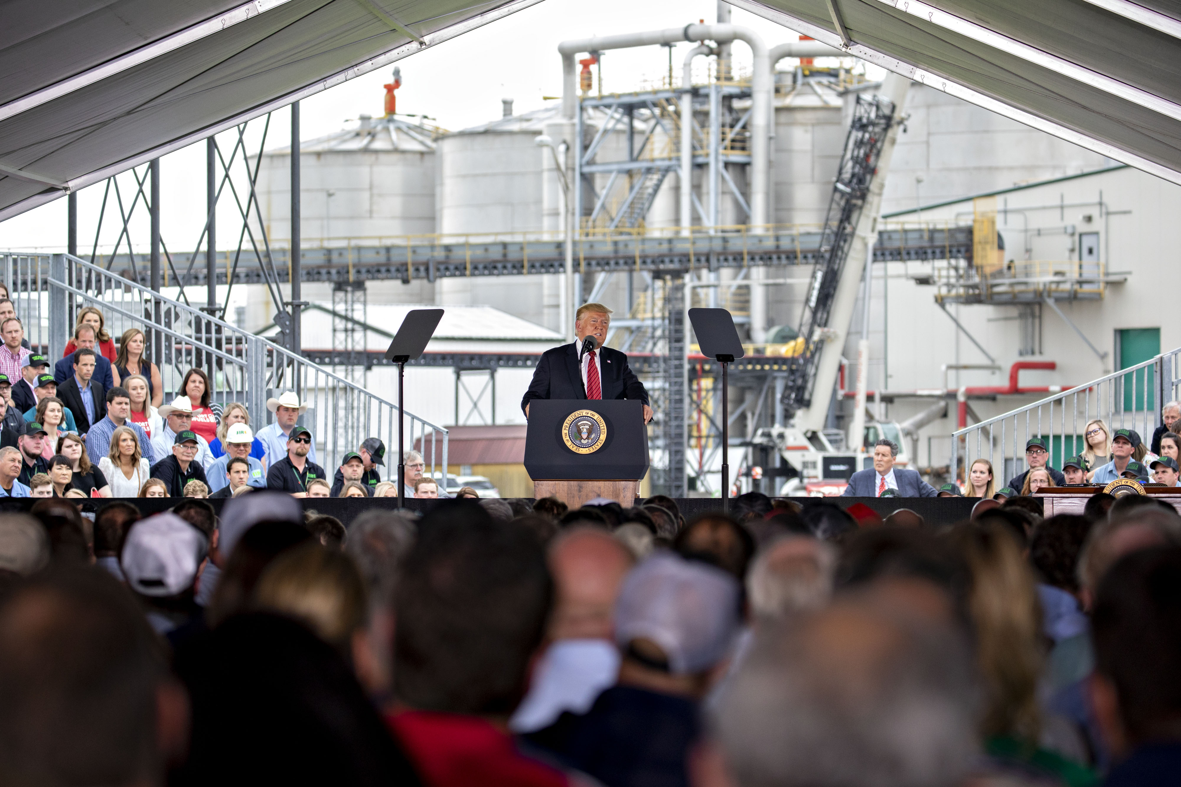 President Trump Speaks At Southwest Iowa Renewable Energy LLC Ethanol Facility