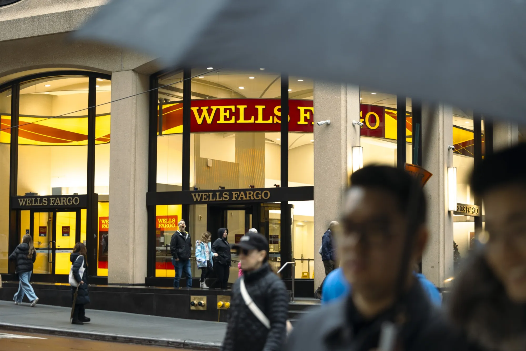 A Wells Fargo bank branch in New York.