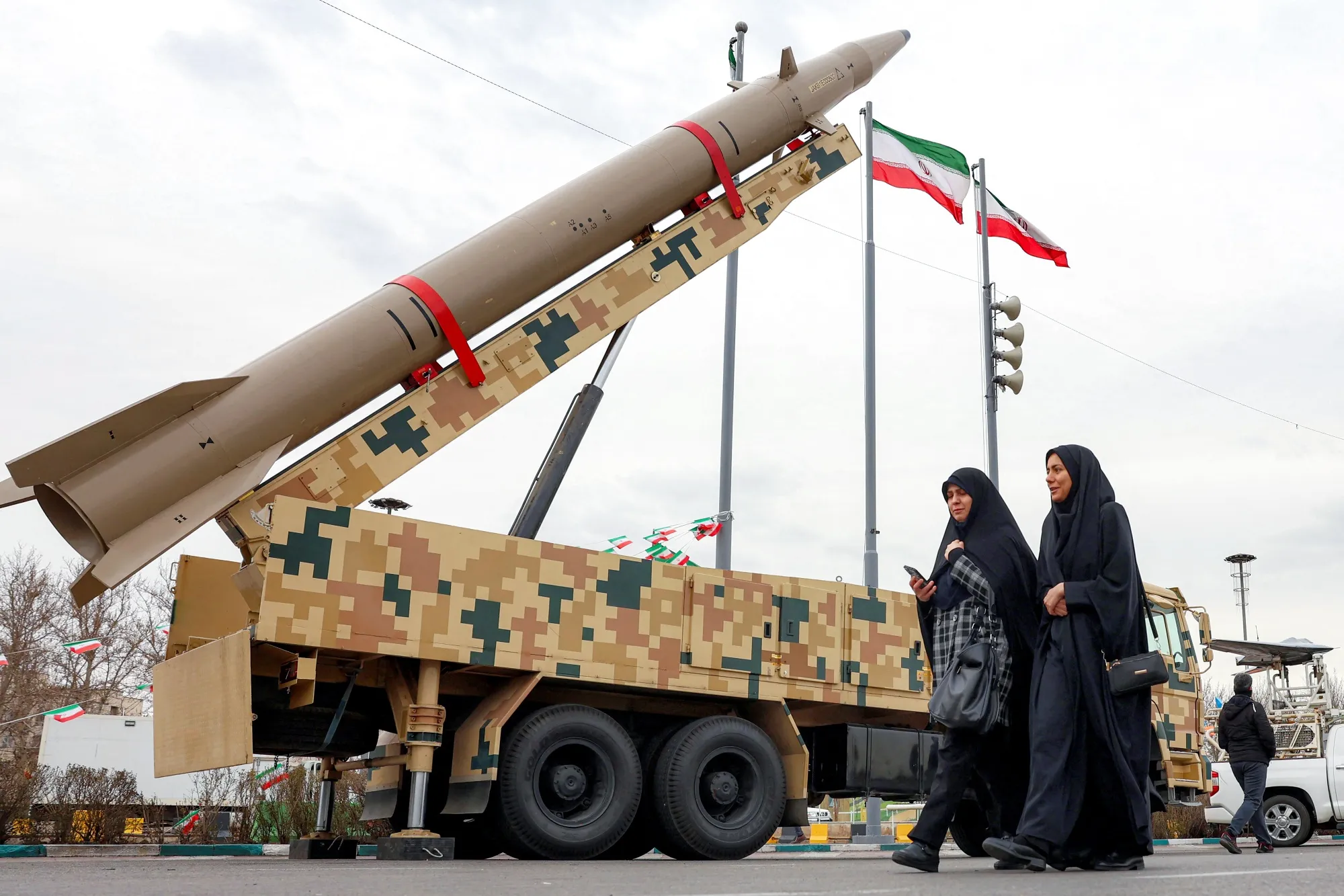 A ballistic missile launch vehicle in Tehran on Feb. 11.