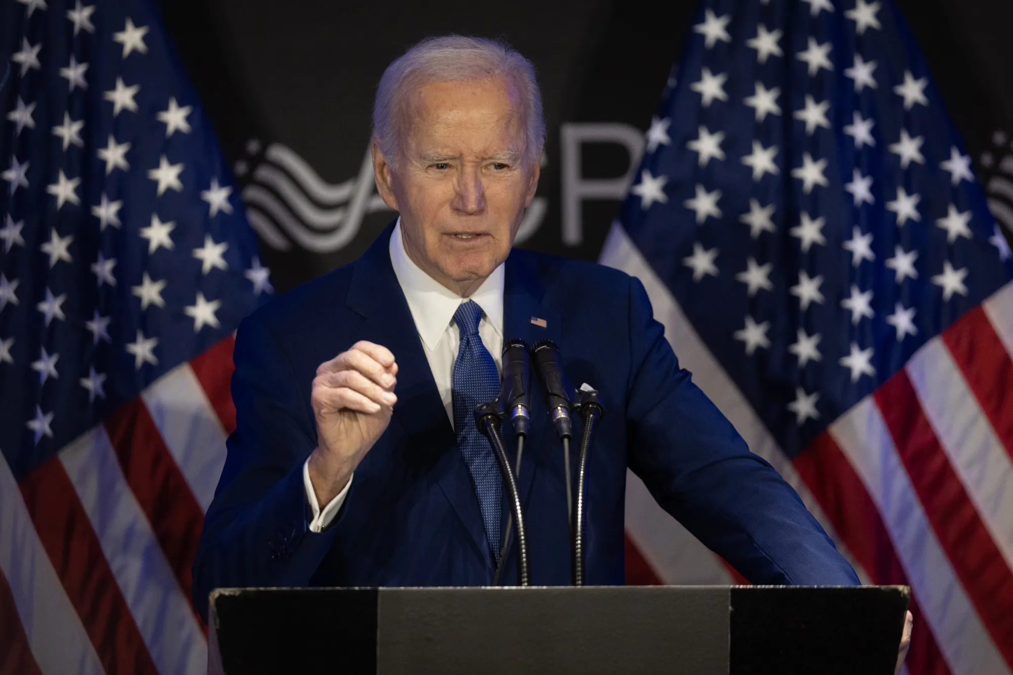 Joe Biden speaks at a conference hosted by the Advocates, Counselors, and Representatives for the Disabled in Chicago&nbsp;on April 15.