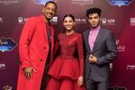 Stars of ‘Aladdin’ Will Smith, Naomi Scott and Mena Massoud attend a screening of the new film.