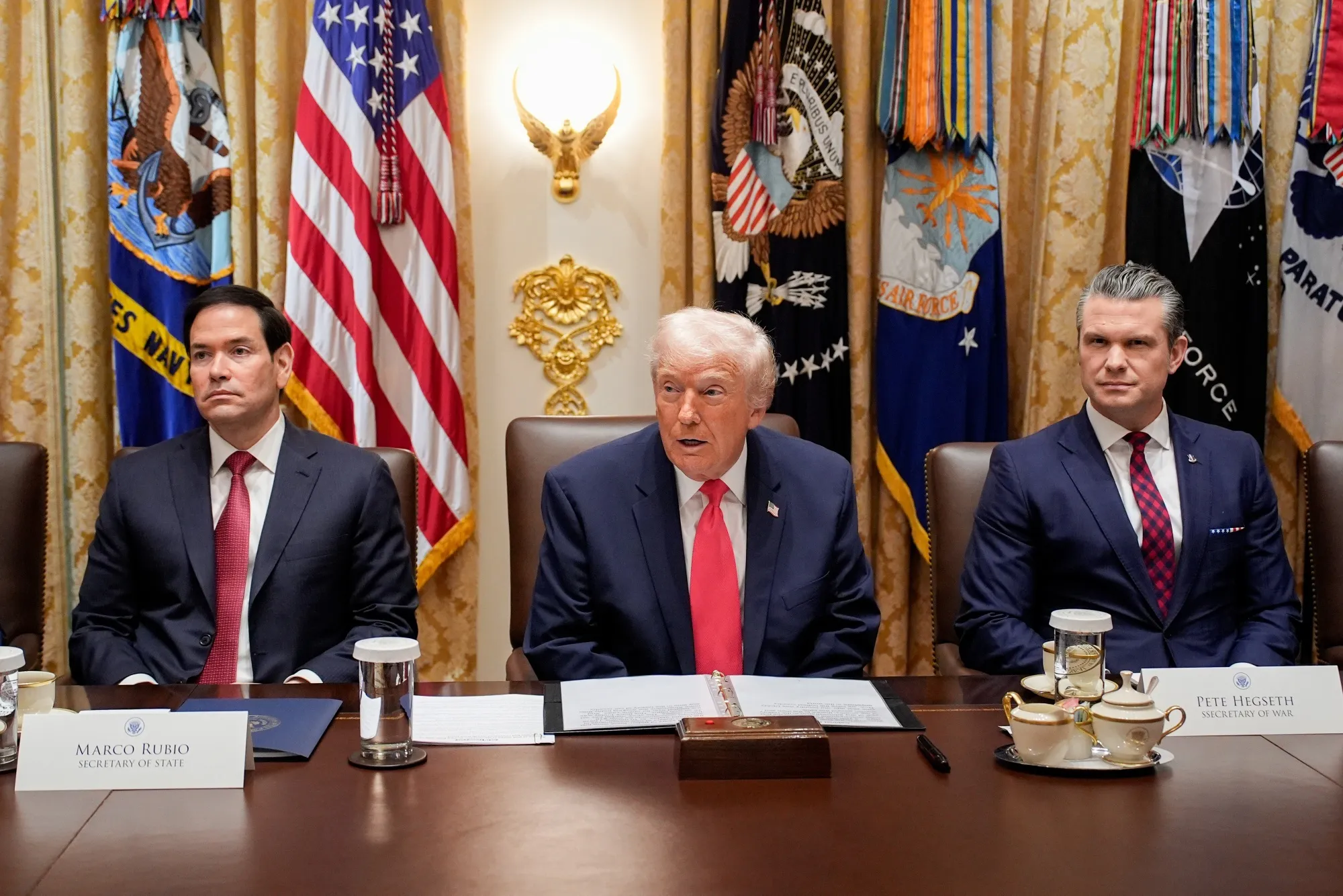 President Donald Trump speaks during a cabinet meeting at the White House in Washington, DC, on Dec. 2.