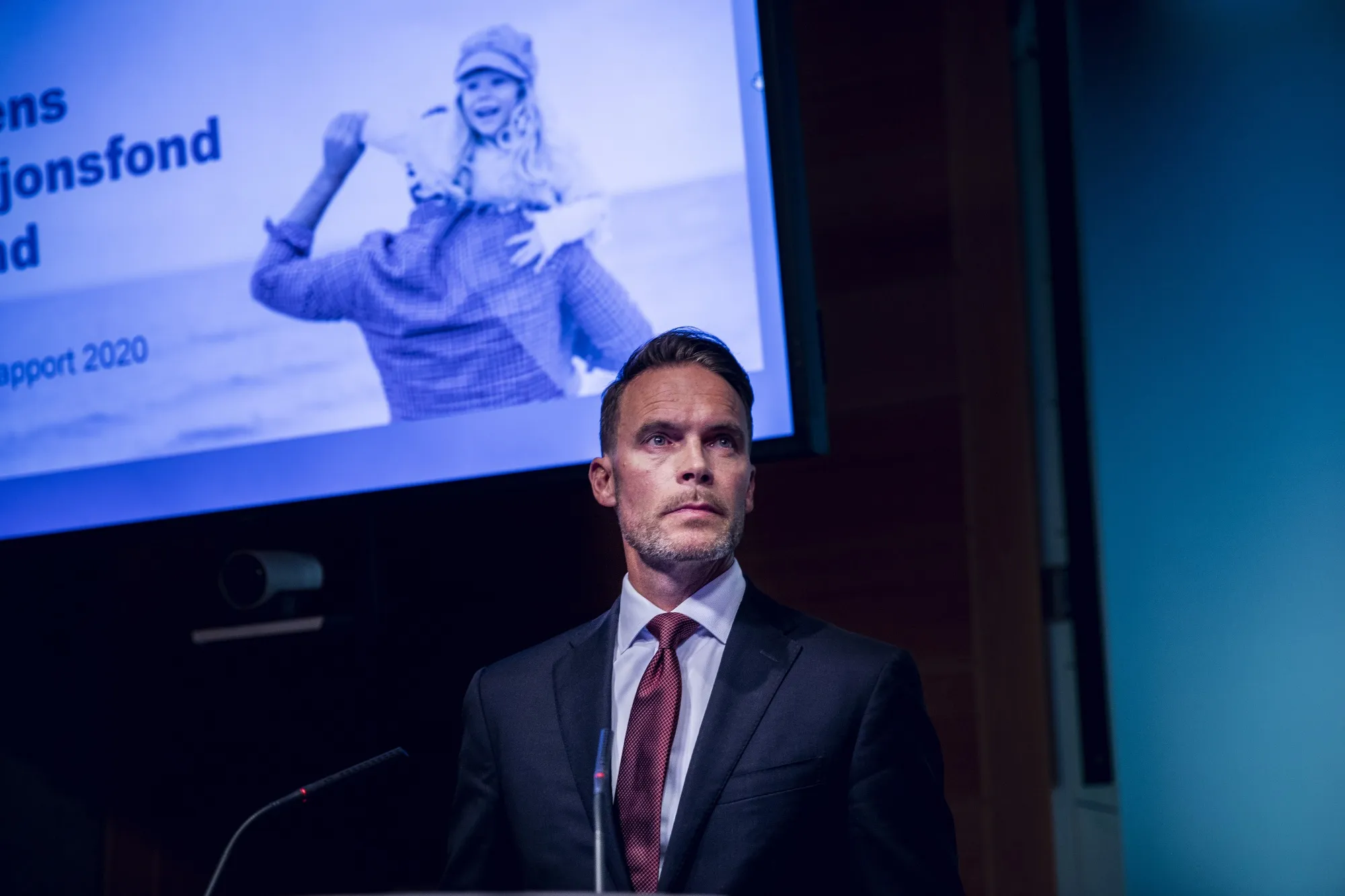 Trond Grande speaks in Oslo, on Aug. 18.