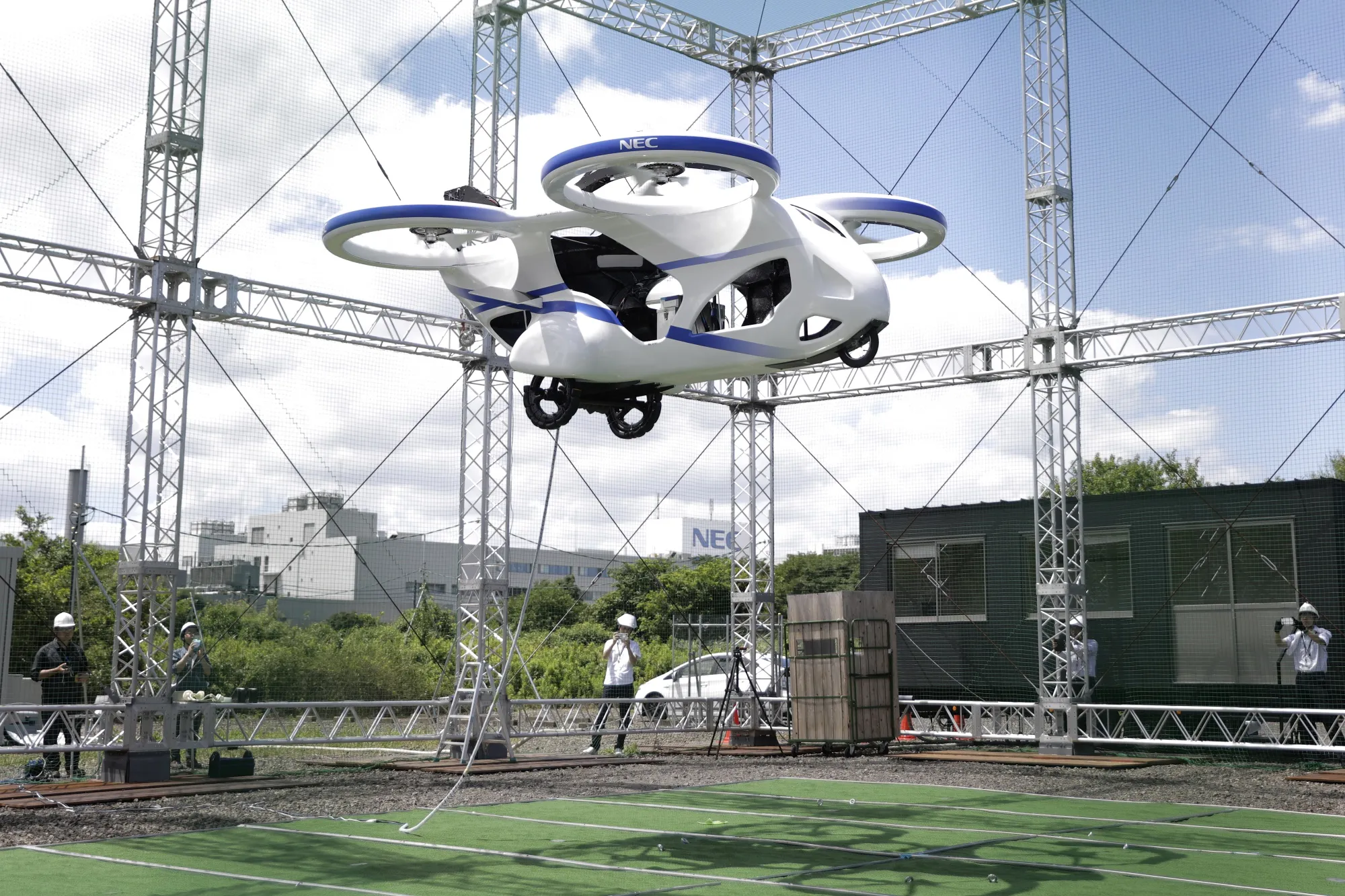 A prototype of NEC’s flying car.