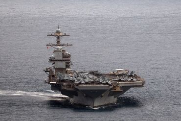 Aircraft Carrier USS Gerald R. Ford Arrives In Crete For Repairs Following Fire Onboard